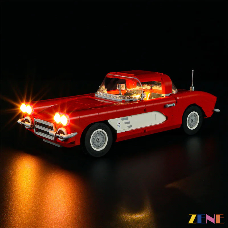 zene bricks Light Kit for LEGO Chevrolet Corvette 1961 #10321 (Ver.2)