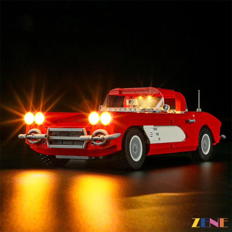 zene bricks Light Kit for LEGO Chevrolet Corvette 1961 #10321 (Ver.2)