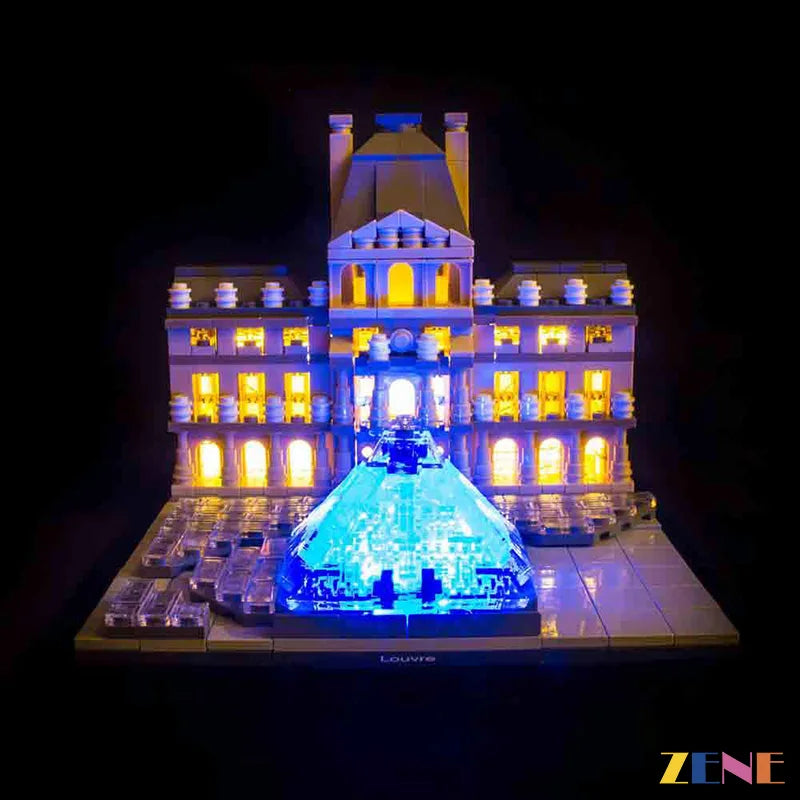 zene bricks Light Kit for LEGO Louvre #21024