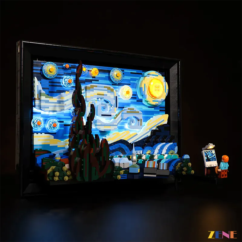 zene bricks LEGO The Starry Night #21333 (Ver. 2) Light Kit