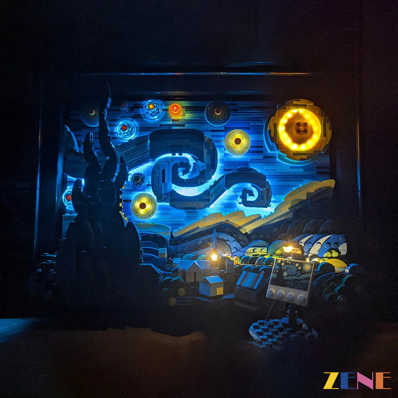 zene bricks LEGO The Starry Night #21333 (Ver. 2) Light Kit