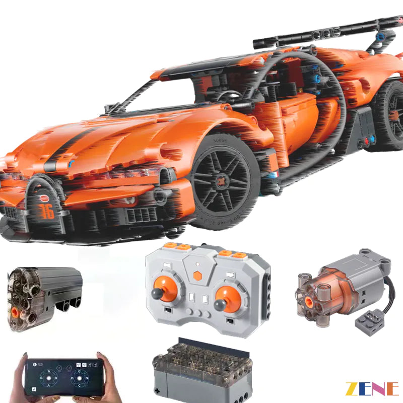 zene bricks Power Functions Kit for Lego Bugatti Chiron Pur Sport Hypercar #42222 Motorized & Power Up