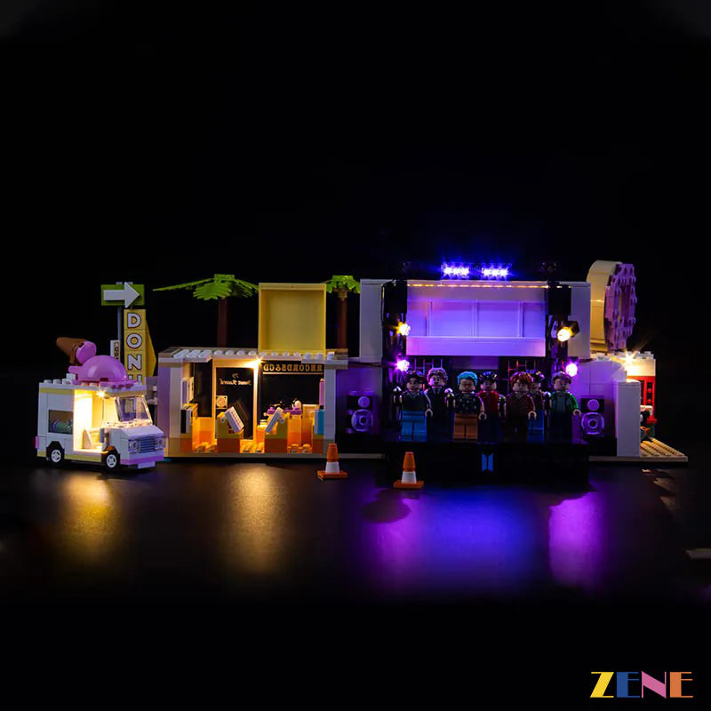 BTS Dynamite stage lights disco and music video glow - ZENE Bricks Light Kit for LEGO® BTS Dynamite #21339