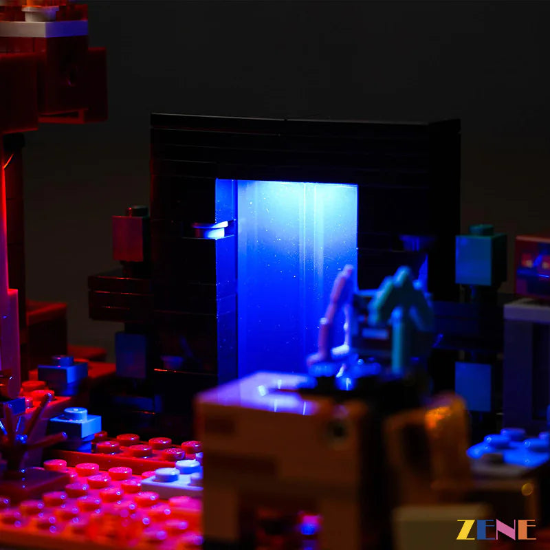 zene bricks Light Kit for LEGO Nether Portal Ambush #21255