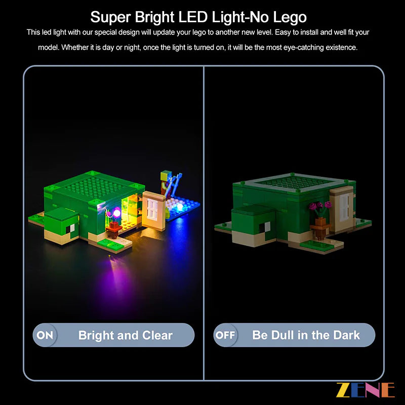 zene bricks Light Kit for LEGO Turtle Beach House #21254