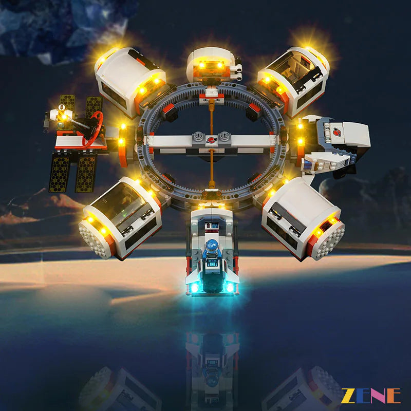 zene bricks Light Kit for LEGO Modular Space Station #60433