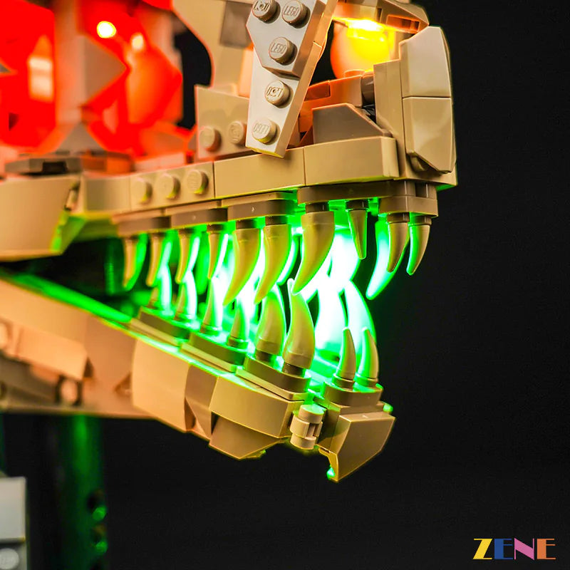 zene bricks Light Kit for LEGO Dinosaur Fossils T-rex Skull #76964