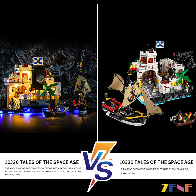 zene bricks Light Kit for LEGO Eldorado Fortress #10320