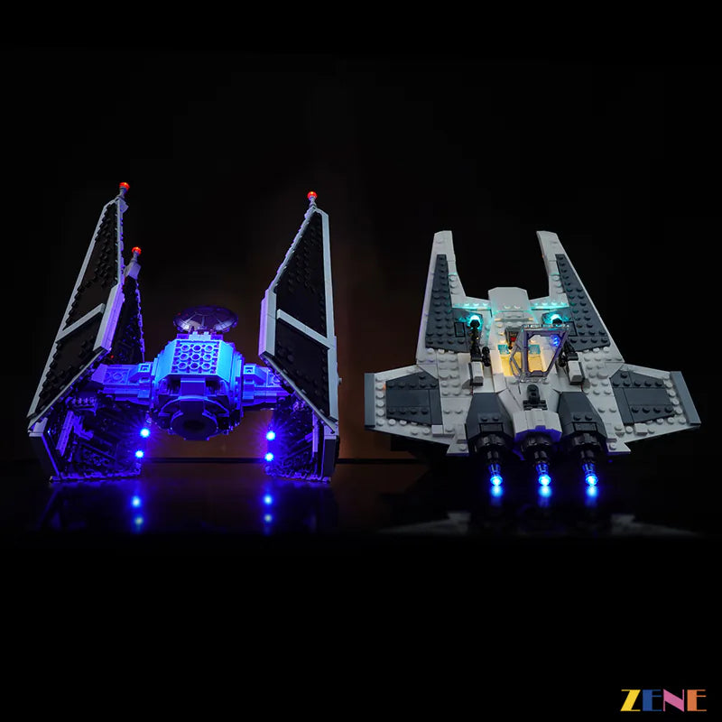 zene bricks Light Kit for LEGO Mandalorian Fang Fighter vs. TIE #75348
