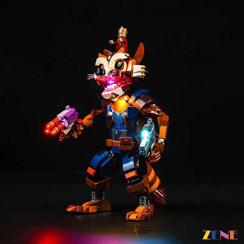 zene bricks Light Kit for LEGO Rocket Baby Groot #76282