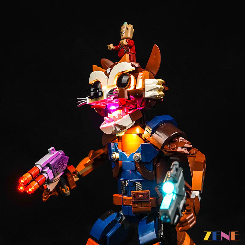 zene bricks Light Kit for LEGO Rocket Baby Groot #76282