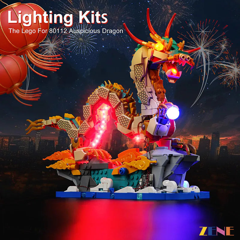zene bricks Light Kit for LEGO Auspicious Dragon #80112