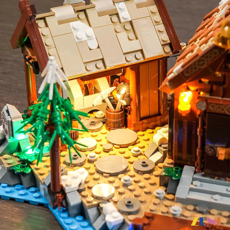 zene bricks Light Kit for LEGO Viking Village Ideas #21343