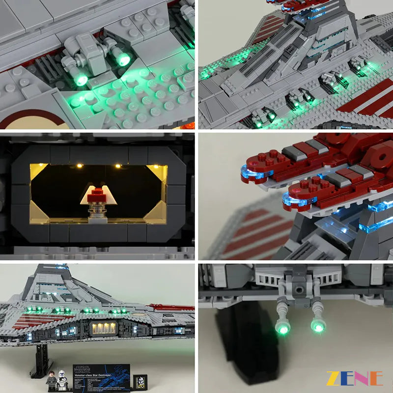 zene bricks Light Kit for Venator Class Republic Attack Cruiser LEGO #75367 (Ver.2)