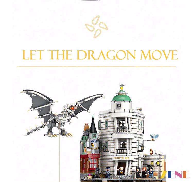 zene bricks Motorized Kit for LEGO Gringotts Wizarding Ukrainian Ironbelly dragon #76417 Power Functions