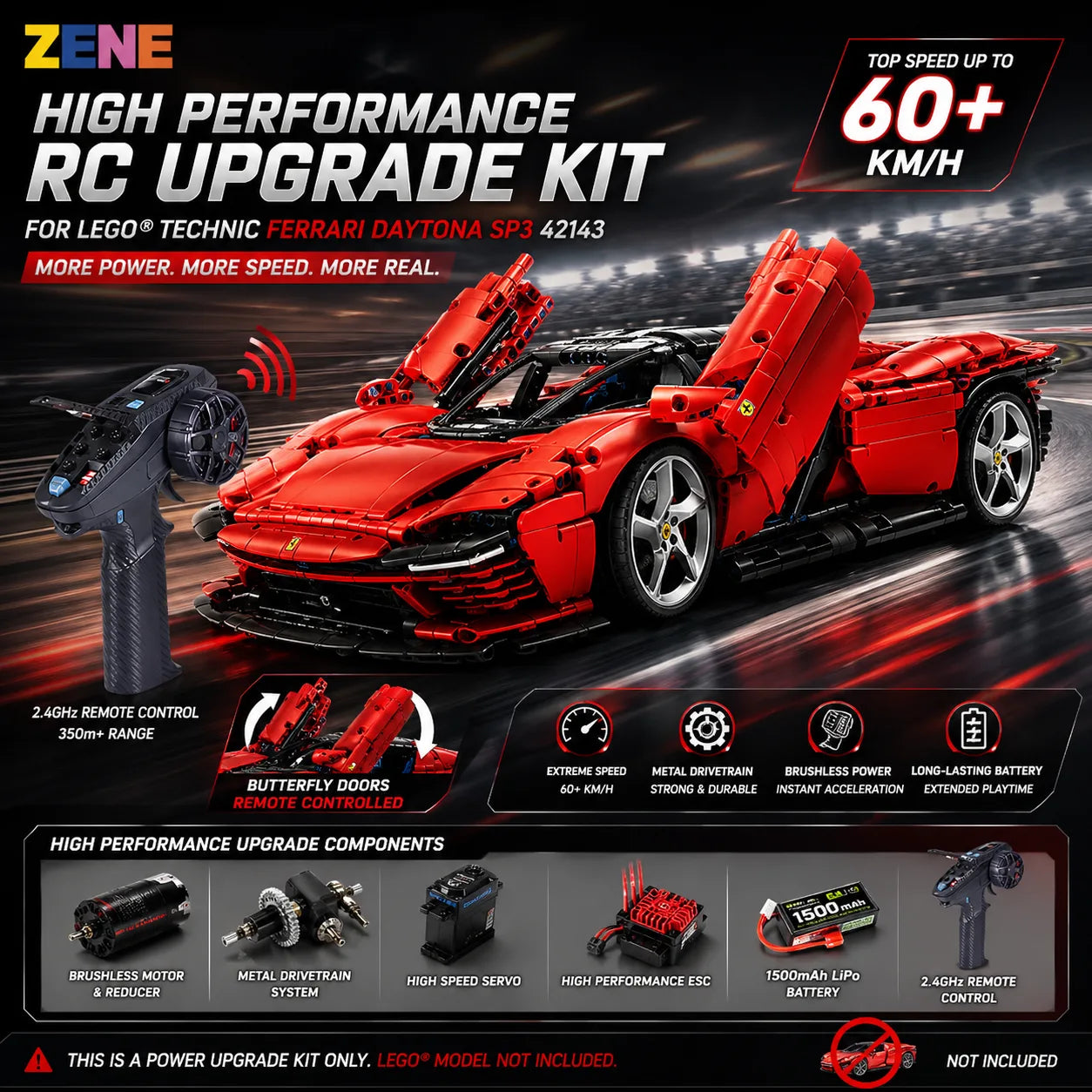 Power Functions Kit for Ferrari Daytona SP3 #42143 (High