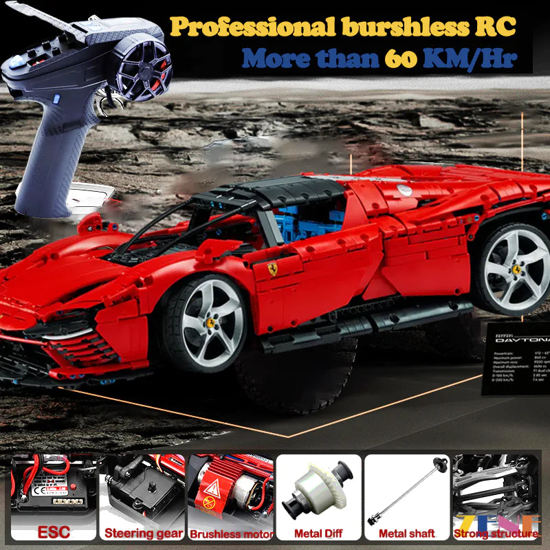 zene bricks Power Functions Kit for LEGO Ferrari Daytona SP3 #42143 (High Performance)