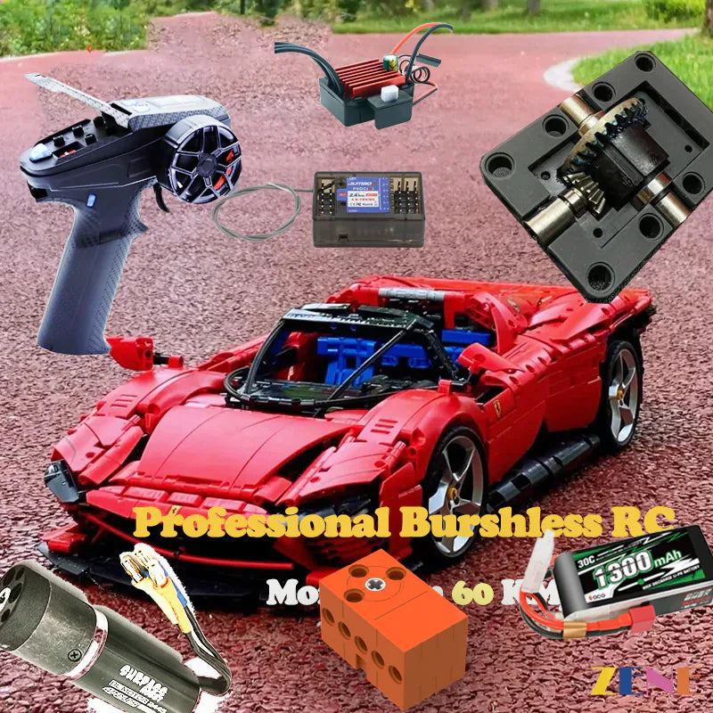 zene bricks Power Functions Kit for LEGO Ferrari Daytona SP3 #42143 (High Performance)