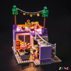 community kitchen sign and rooftop party glow - ZENE Bricks Light Kit for LEGO® Heartlake City Community Kitchen #41747