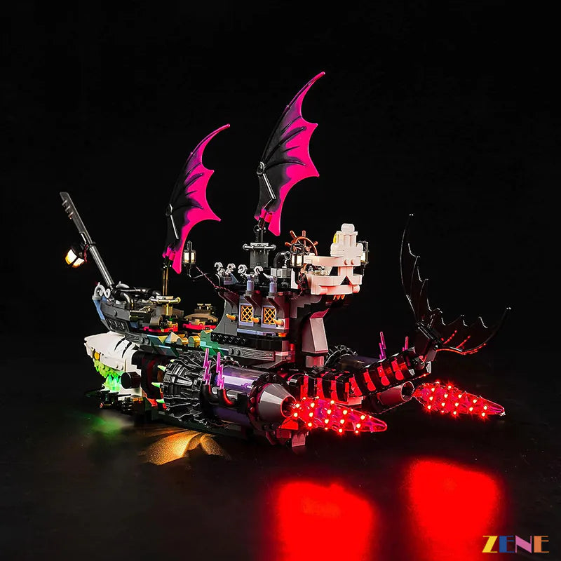 zene bricks Light Kit for LEGO DREAMZzz Nightmare Shark Ship #71469