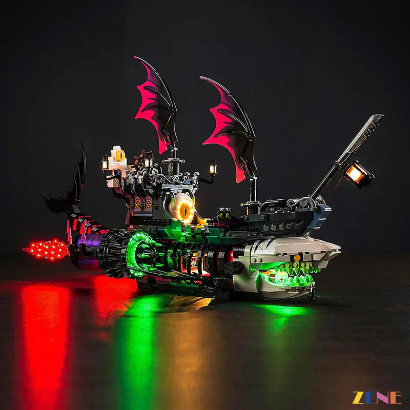 zene bricks Light Kit for LEGO DREAMZzz Nightmare Shark Ship #71469