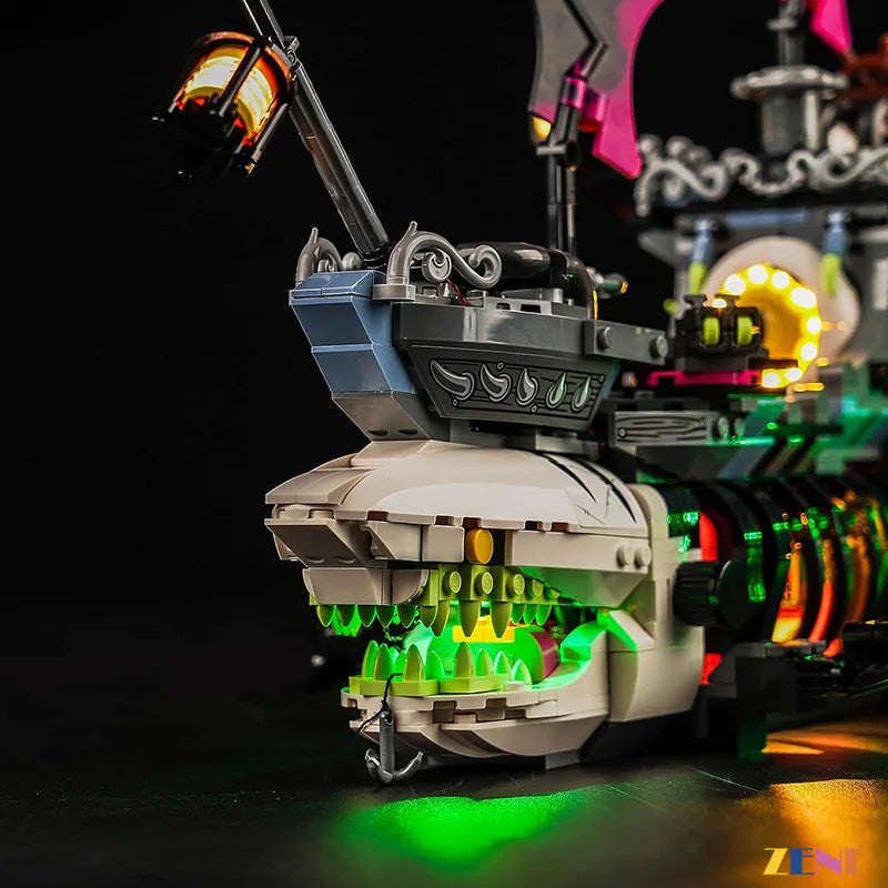 zene bricks Light Kit for LEGO DREAMZzz Nightmare Shark Ship #71469