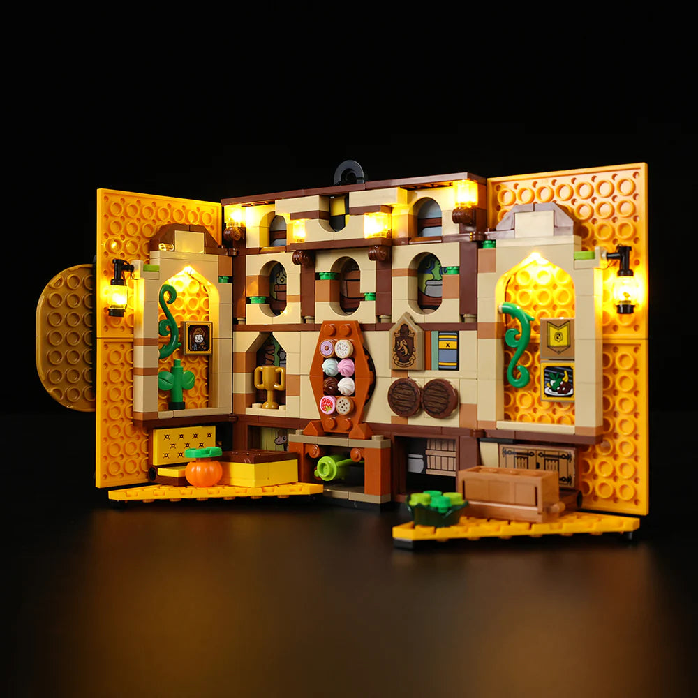 zene bricks Light Kit for LEGO Hufflepuff House Banner 76412