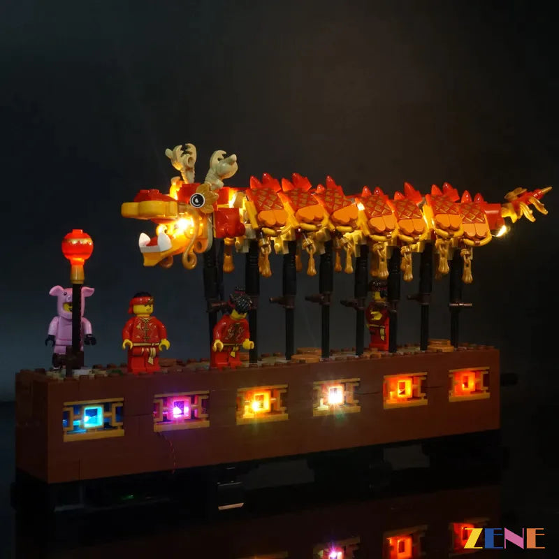 zene bricks Light Kit for LEGO Dragon Dance #80102