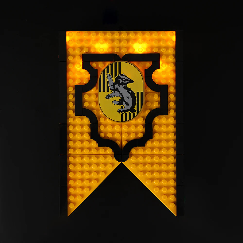 zene bricks Light Kit for LEGO Hufflepuff House Banner 76412