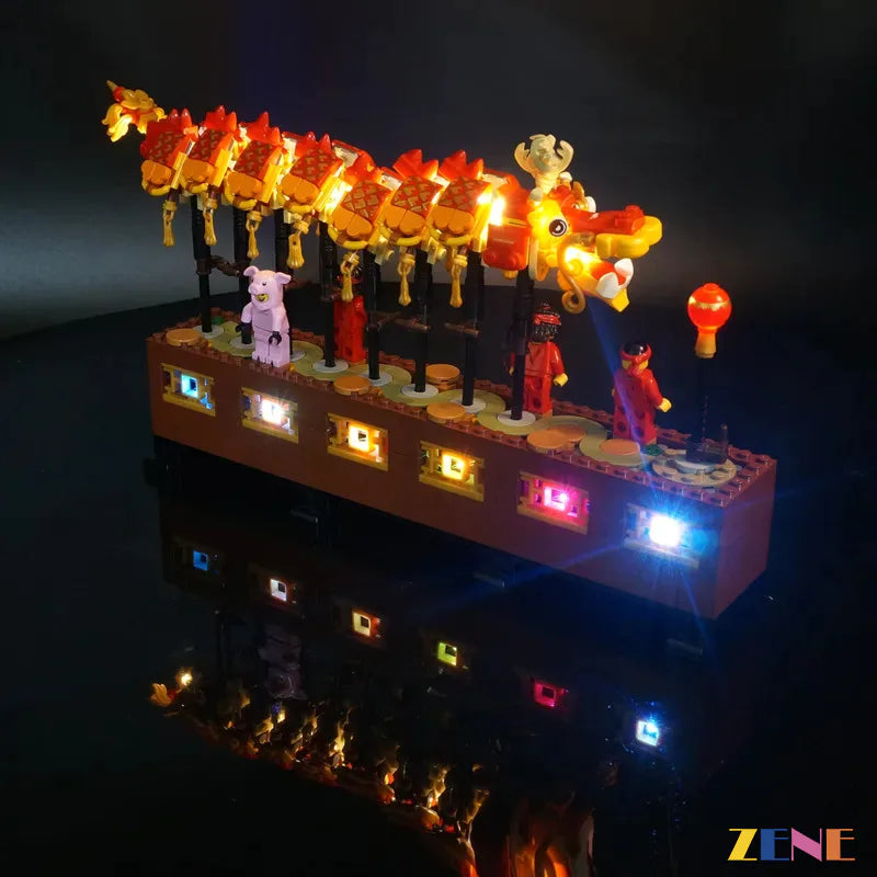 zene bricks Light Kit for LEGO Dragon Dance #80102