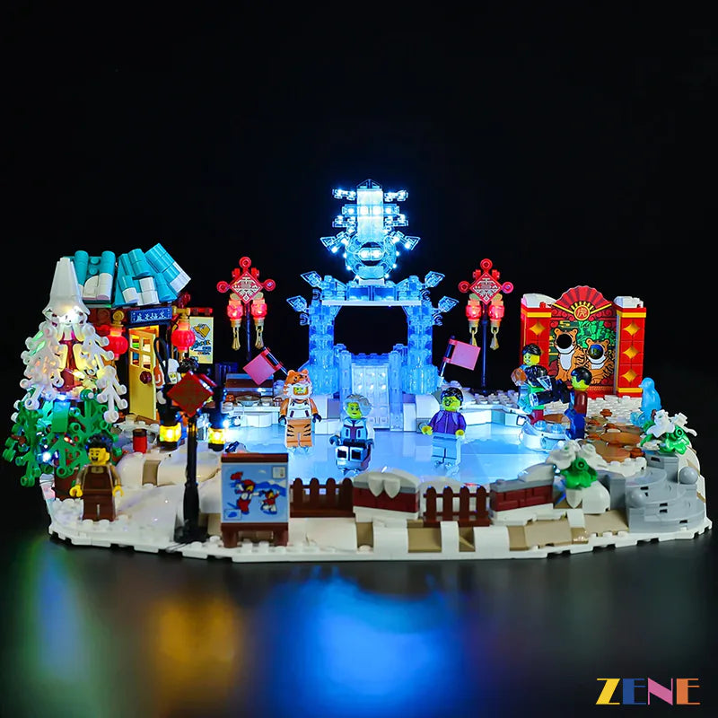 zene bricks Light Kit for LEGO Lunar New Year Ice Festival #80109