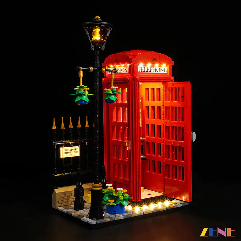 zene bricks Light Kit for LEGO Red London Telephone Box #21347