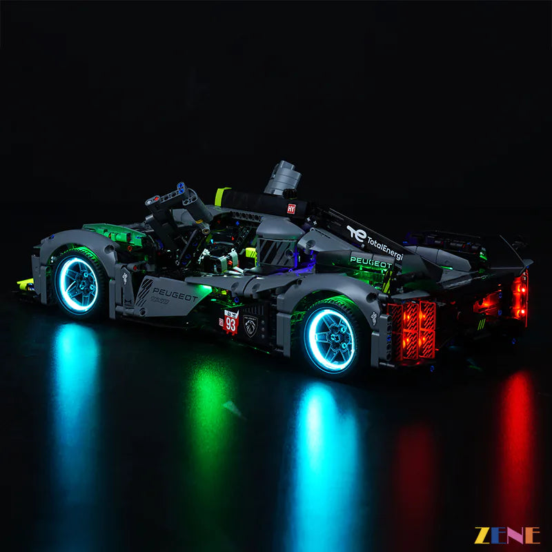 zene bricks Light Kit for LEGO PEUGEOT 9X8 24H Le Mans Hybrid Hypercar #42156 (Ver. 2)