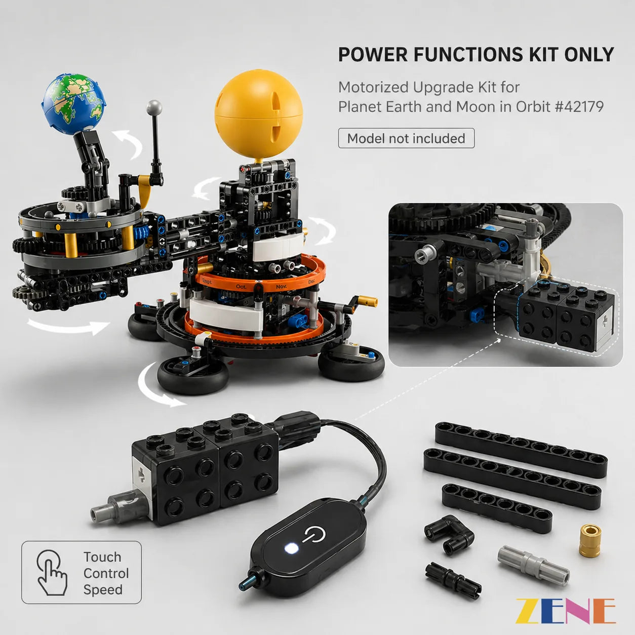 Motorized Kit for Planet Earth and Moon in Orbit Technic Power