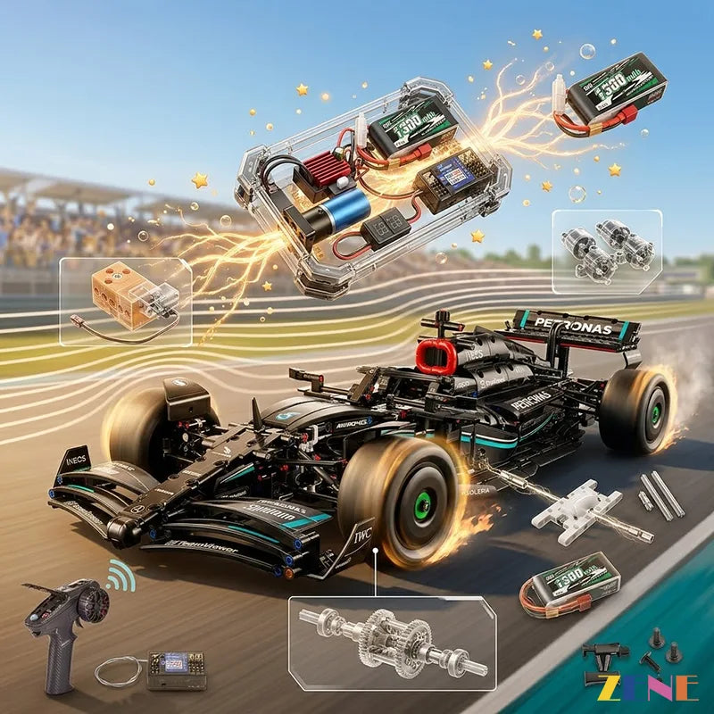 zene bricks Power Functions Kit for Mercedes AMG F1 W14 #42171 (High Performance RC)