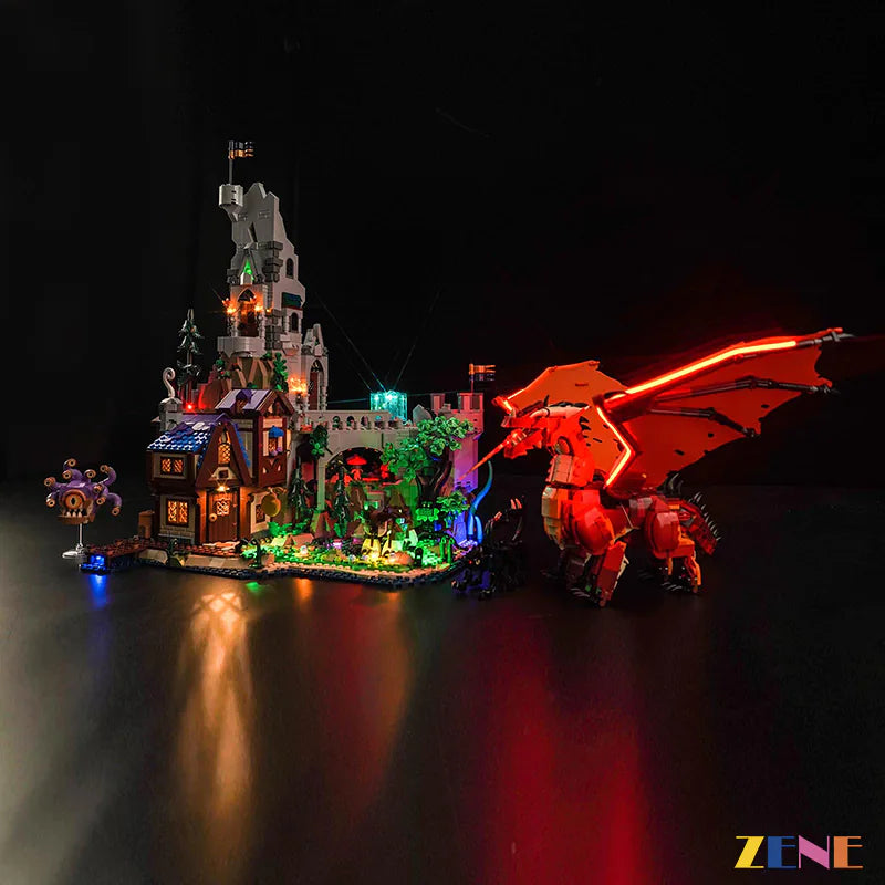 zene bricks Light Kit for LEGO Dungeons Dragons Red Dragon's Tale DND #21348