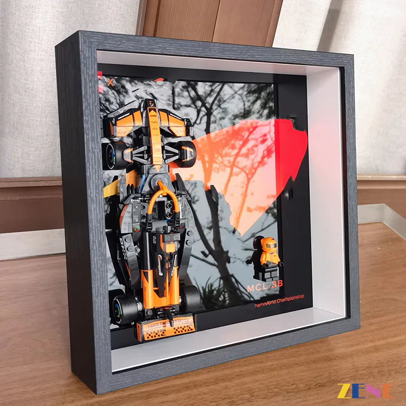 zene bricks Photo Frame Display Board for LEGO Speed Champions Car Series