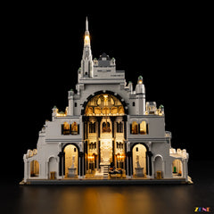 ZENE Bricks LED light kit installed on the Citadel Throne Room of LEGO 11377 back end