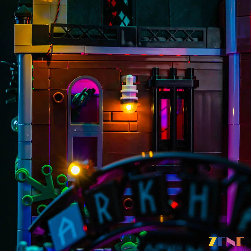 tense warning light window effect - ZENE Bricks Light Kit for LEGO® Arkham Asylum #76300