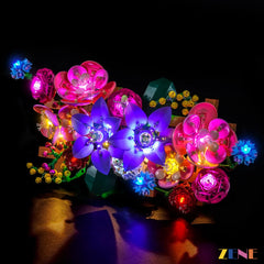 vertical flower art night ambiance - ZENE Bricks Light Kit for LEGO® Botanical Flower Wall #11503