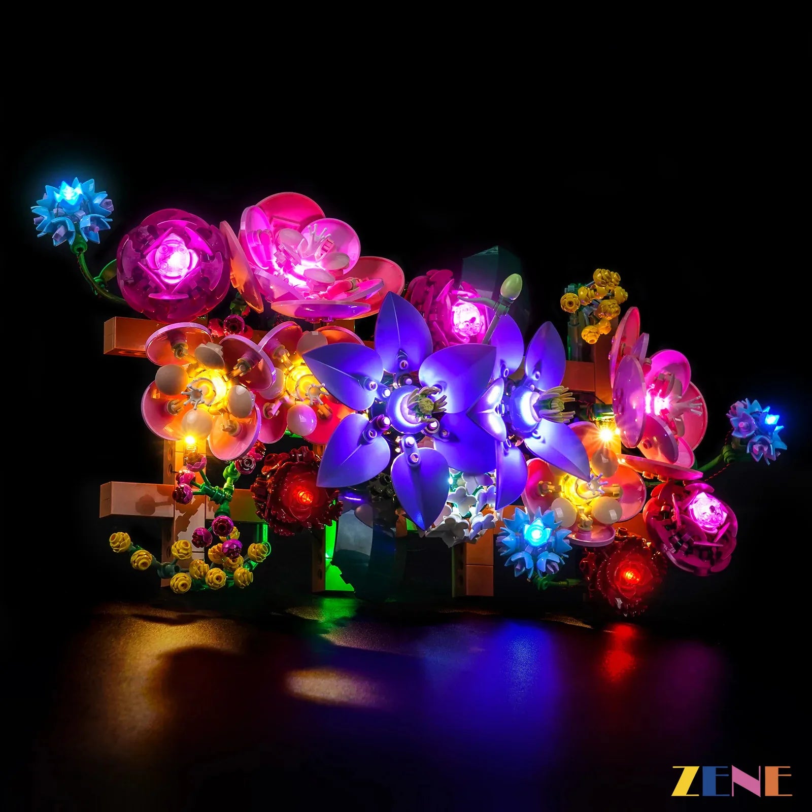 premium floral wall LED upgrade - ZENE Bricks Light Kit for LEGO® Botanical Flower Wall #11503