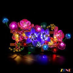 purple blossom shelf display glow - ZENE Bricks Light Kit for LEGO® Botanical Flower Wall #11503