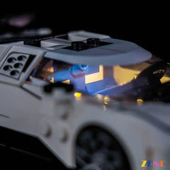 Bugatti hypercar headlights and taillights glow - ZENE Bricks Light Kit for LEGO® Bugatti Centodieci Hyper Sports Car #77240