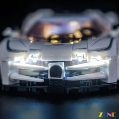 Bugatti hypercar headlights and taillights glow - ZENE Bricks Light Kit for LEGO® Bugatti Centodieci Hyper Sports Car #77240