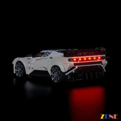 Bugatti hypercar headlights and taillights glow - ZENE Bricks Light Kit for LEGO® Bugatti Centodieci Hyper Sports Car #77240