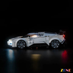 Bugatti hypercar headlights and taillights glow - ZENE Bricks Light Kit for LEGO® Bugatti Centodieci Hyper Sports Car #77240