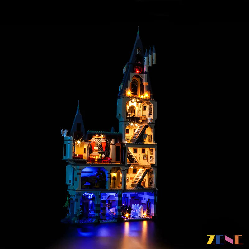 castle spires nighttime illumination - ZENE Bricks Light Kit for LEGO® The Main Tower Hogwarts Castle #76454