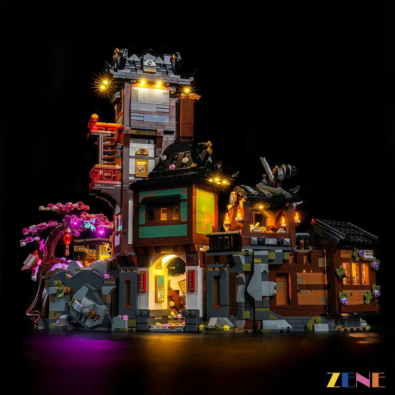 traditional teahouse warm light effect - ZENE Bricks Light Kit for LEGO® NINJAGO The Old Town 15th Anniversary #71861