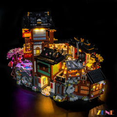 immersive NINJAGO night display glow - ZENE Bricks Light Kit for LEGO® NINJAGO The Old Town 15th Anniversary #71861