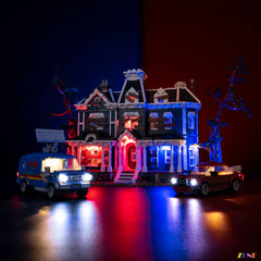 creepy Victorian mansion blue glow - ZENE Bricks Light Kit for LEGO® Stranger Things The Creel House #11370 Ver.2